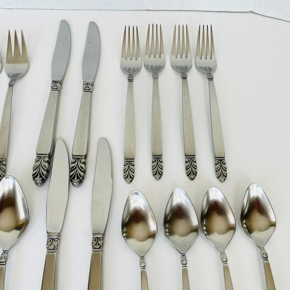 International Silver NORSE Satin Stainless Steel Flatware -20 pcs-Service for 4